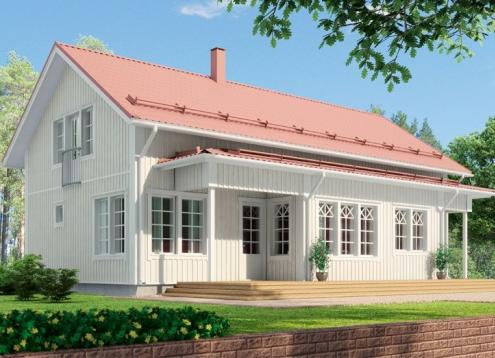 № 1196 Купить Проект дома Салонки 141. Закажите готовый проект № 1196 в Курске, цена 50760 руб.