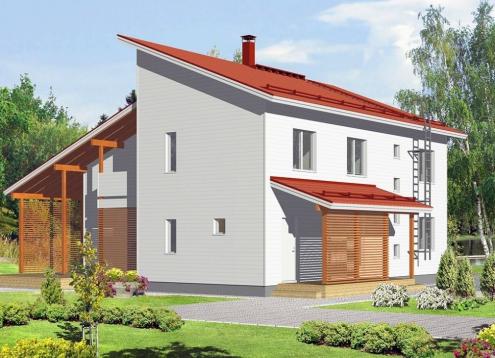 № 1240 Купить Проект дома Модерн 174-206. Закажите готовый проект № 1240 в Курске, цена 62640 руб.