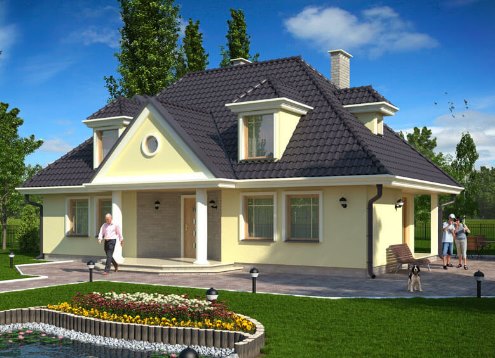 № 1845 Проект дома Липница. Закажите готовый проект № 1845 в Курске, цена 54144 руб.